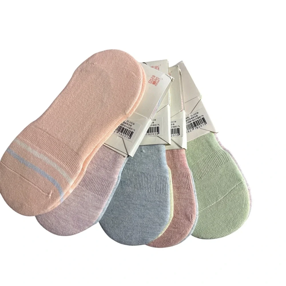 Lianzu Ladies No Show Socks 8 Pair Pack Pastel Low Cut Liner Size 22-24cm